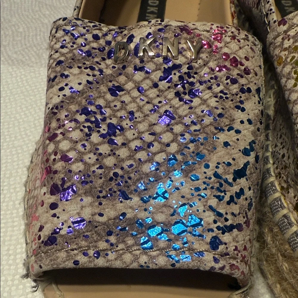 DKNY Multicolor Sequin Espadrille Wedges